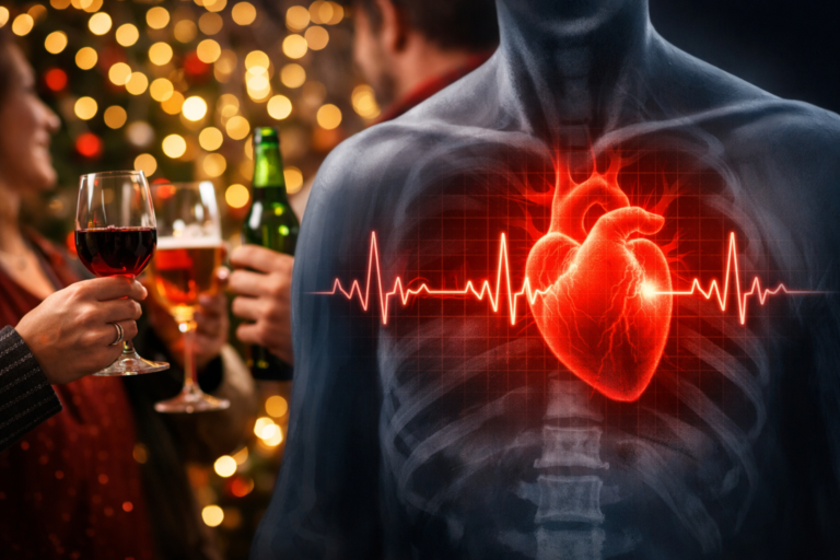 Holiday Alcohol Binges Raise Risk of Irregular Heartbeats