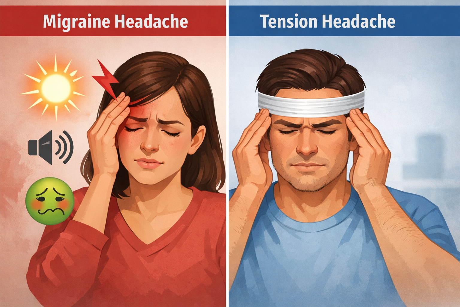 Difference Between Migraine and Tension Headache Symptoms