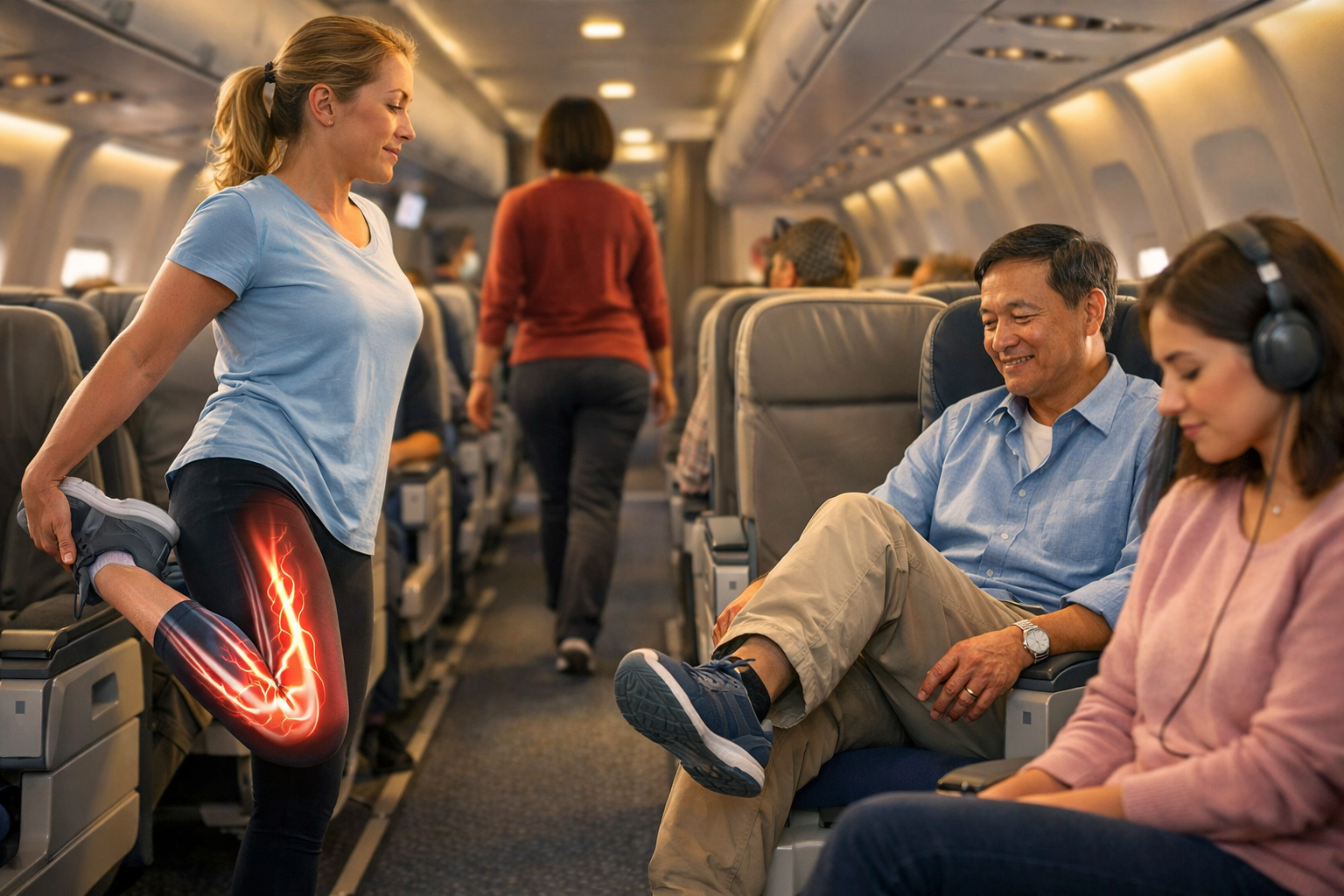 How to Prevent Blood Clots on Long Flights with Simple Hourly Stretches